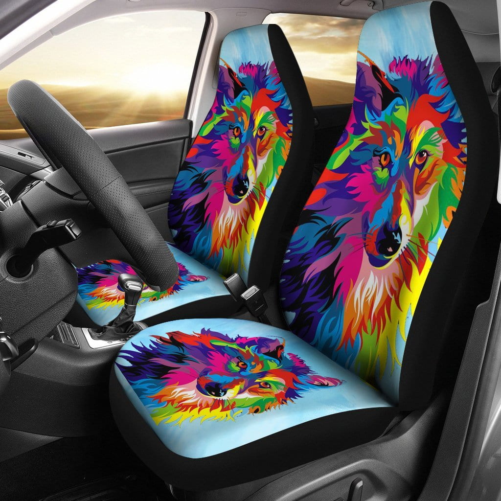 Painted Wolf Custom Car Seat Covers