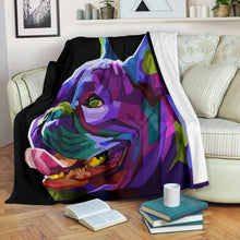Premium Blanket colorful french bulldog geometric pop art
