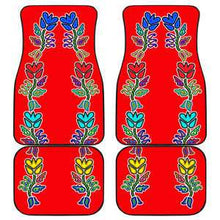 4 Generations Floral Red Set of 4 Car Floor Mats
