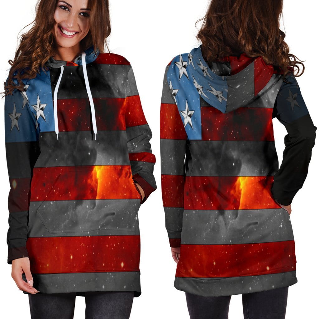 American Space Flag Hoodie Dress