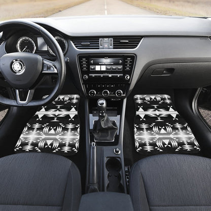 Between the Mountains Black and White Set of 4 Car Floor Mats