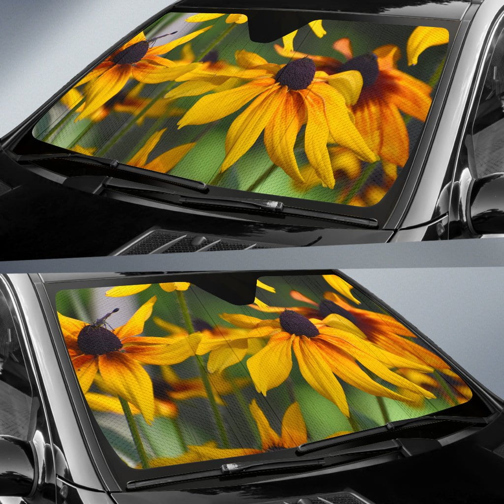 Auto Sun Shade - Yellow Daisies Design