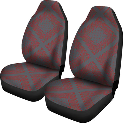 Gray and Red Gray and Red Bandana Car Cover Seats Diamond
