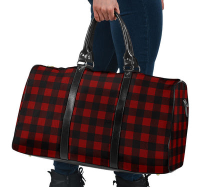 Black and White Buffalo Plaid Travel Bag