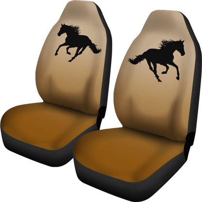 Black Quarter Horse Silhouette Seat Covers