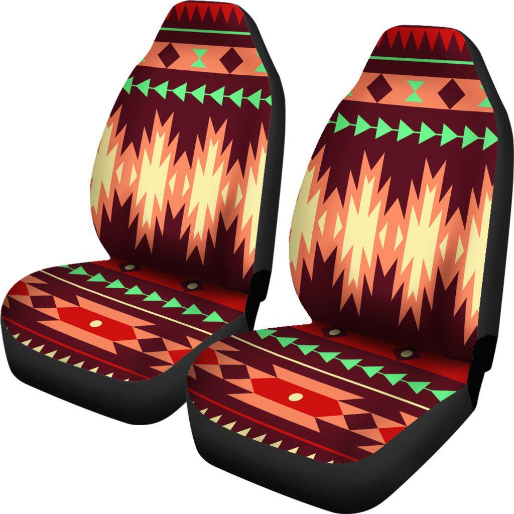 Burgundy Aztec Pattern Seat Covers