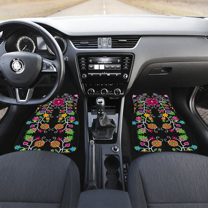 Floral Beadwork Set of 4 Car Floor Mats
