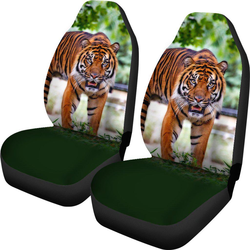 Tiger Stare Green Design Seat Covers