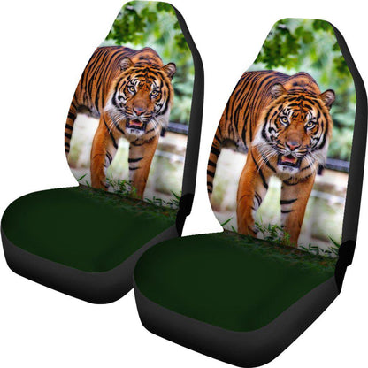 Tiger Stare Green Design Seat Covers