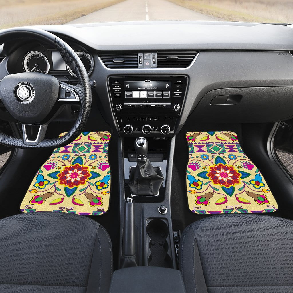 Geometric Floral WinterVanilla Set of 4 Car Floor Mats