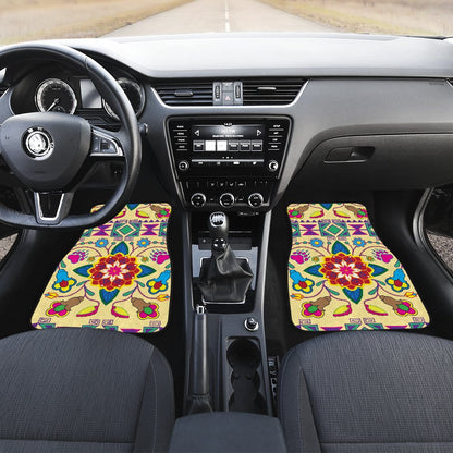 Geometric Floral WinterVanilla Set of 4 Car Floor Mats