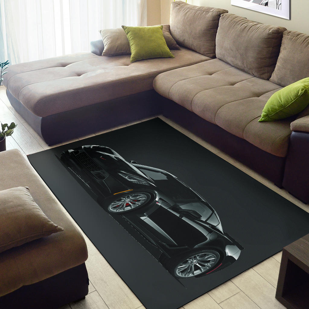 2019 Z06 Black Corvette Area Rug
