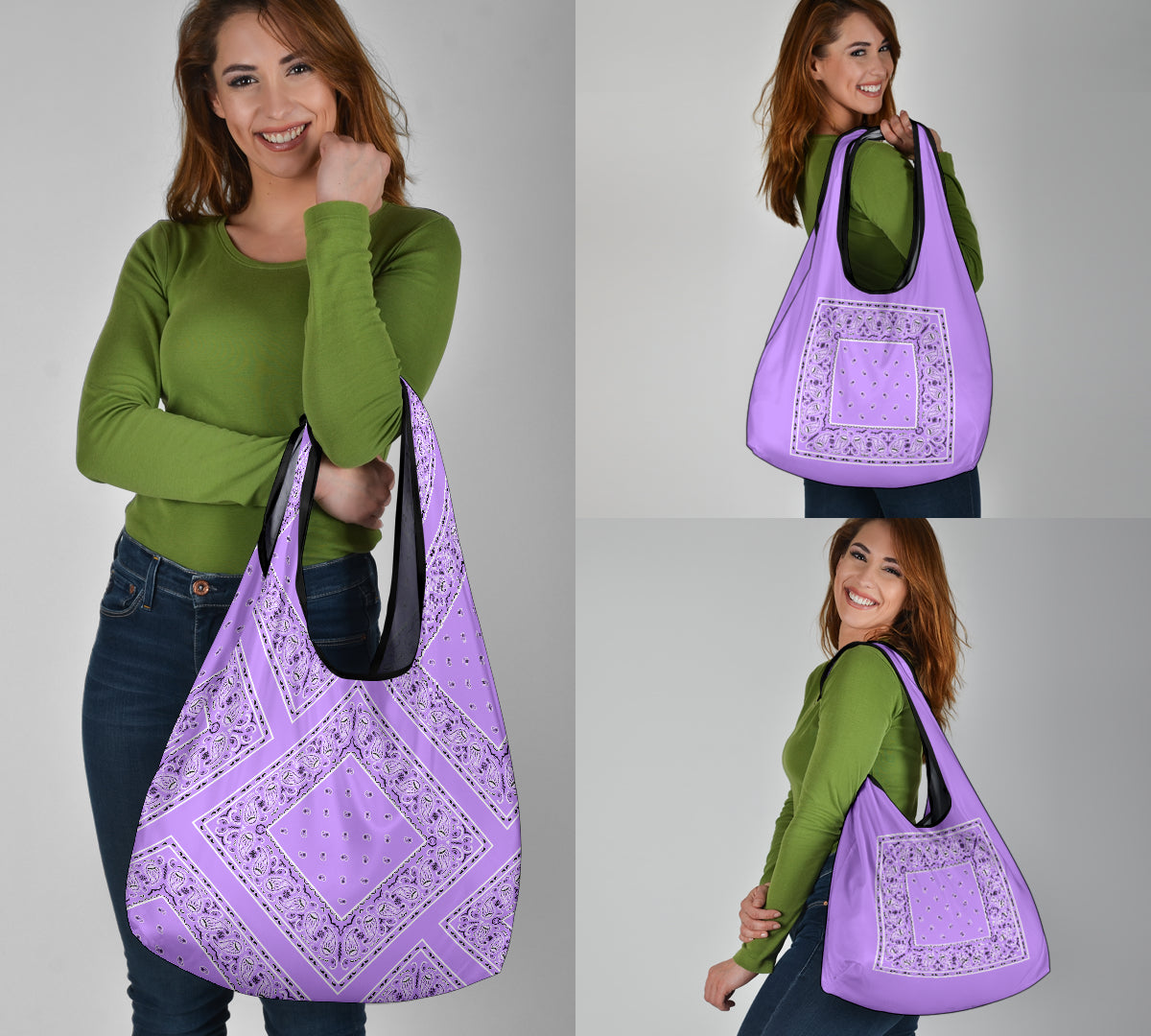 Lilac Bandana Grocery Bag 3-Pack