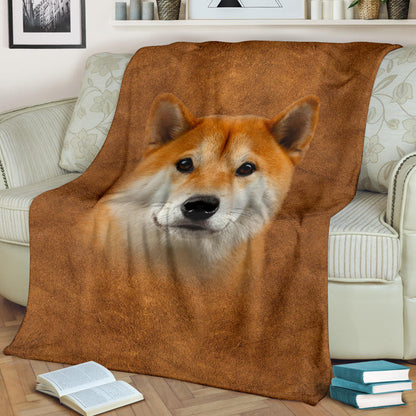 Premium Blanket Shiba Inu Face Hair Blanket