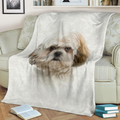 Premium Blanket Shih Tzu Face Hair Blanket