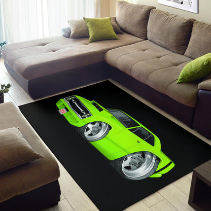 1969 Dart Cart Art Area Rug Black Background