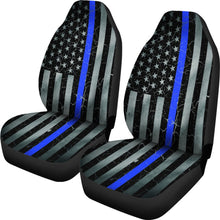 Thin Blue Line Crackle Seat Covers