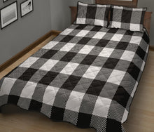 Black and White Buffalo Plaid Quilt Set with Shams