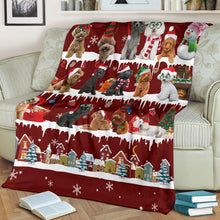 Premium Blanket Poodle Snow Christmas Blanket