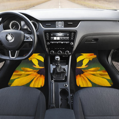 Front and Back Car Mats - Yellow Daisies Design