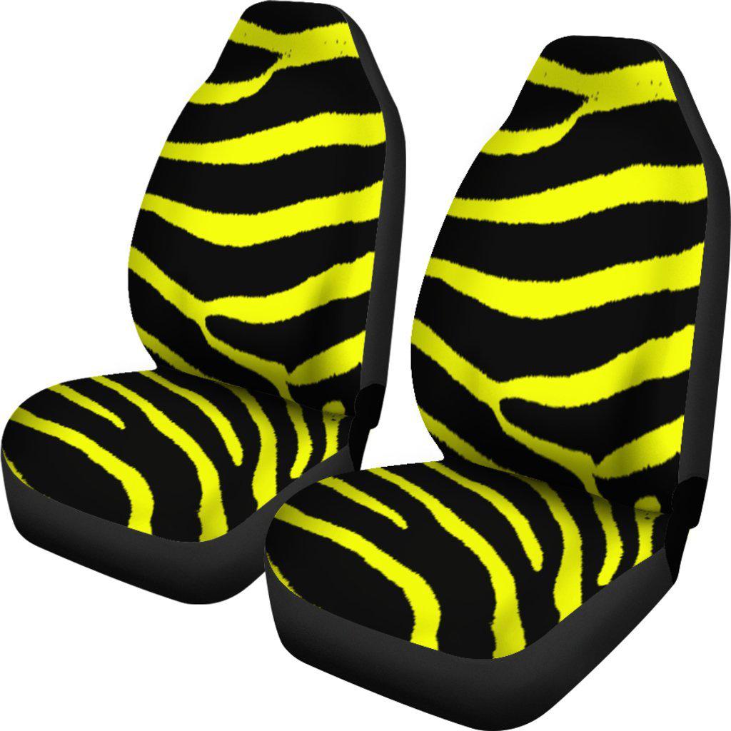 Zebra Print Yellow Design Seat Covers