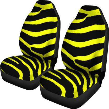 Zebra Print Yellow Design Seat Covers