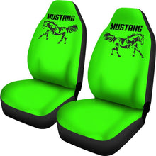 Mustang Horse Lime Green Seat Covers
