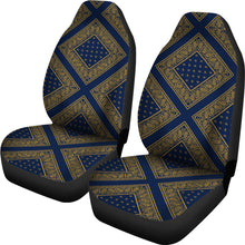 Navy and Gold Bandana Car Seat Covers Diamond