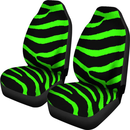 Zebra Lime Green Design Seat Covers