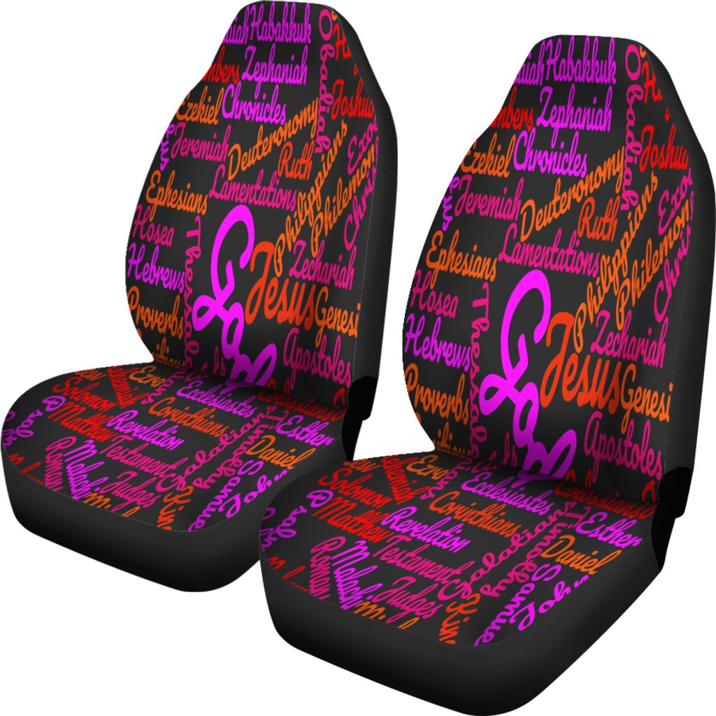 Custom-Made Holy Bible Books Black Mixed Colors Car Seat Covers