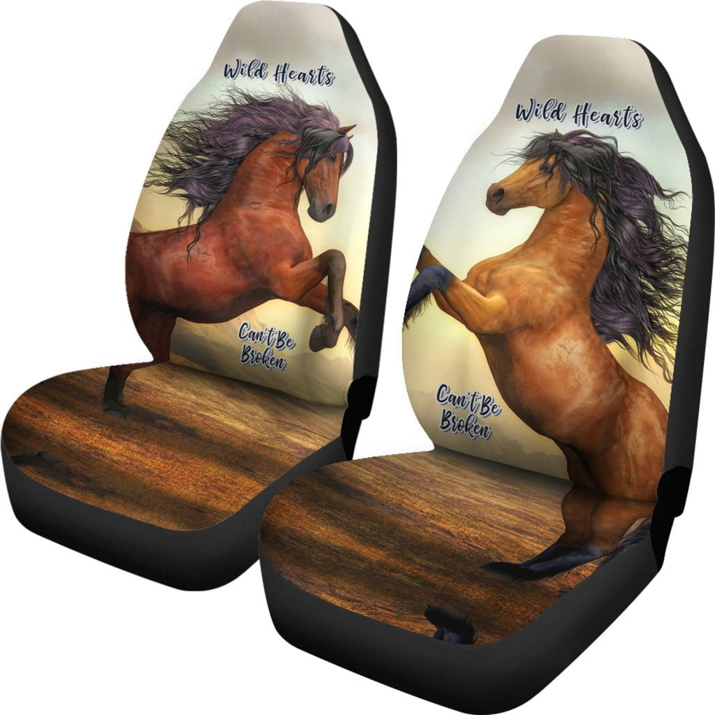 Wild Hearts Can't Be Broken Car Seat Covers For Horse Lovers (Set of 2)