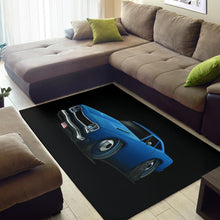 1969 Plymouth Roadrunner Blue Car Art Area Rug
