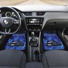 Blue Mustang Silver Stripes Car Mats