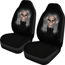 Scary Horror Gray Hair Design Black Seat Covers