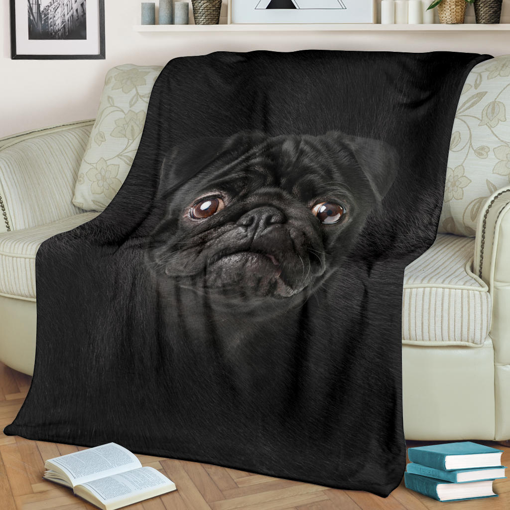Premium Blanket Pug Face Hair Blanket