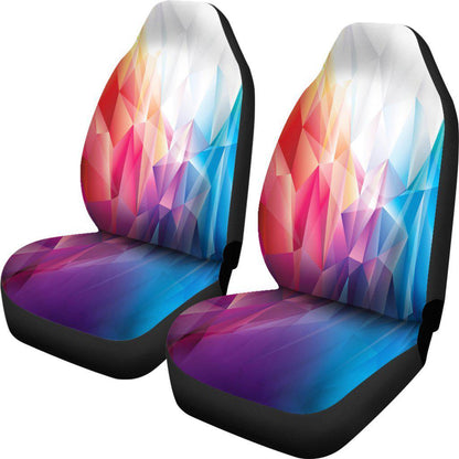 Polygon Rainbow Abstract Design Seat Covers