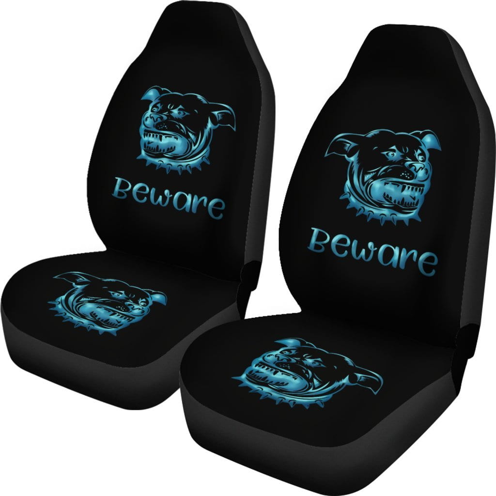Beware of Pitbull Car Seat Covers (Set of 2)