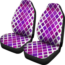 Abstract Purple Diamonds on White Car Seat Covers