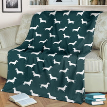 Dark Green Dachshund Blanket