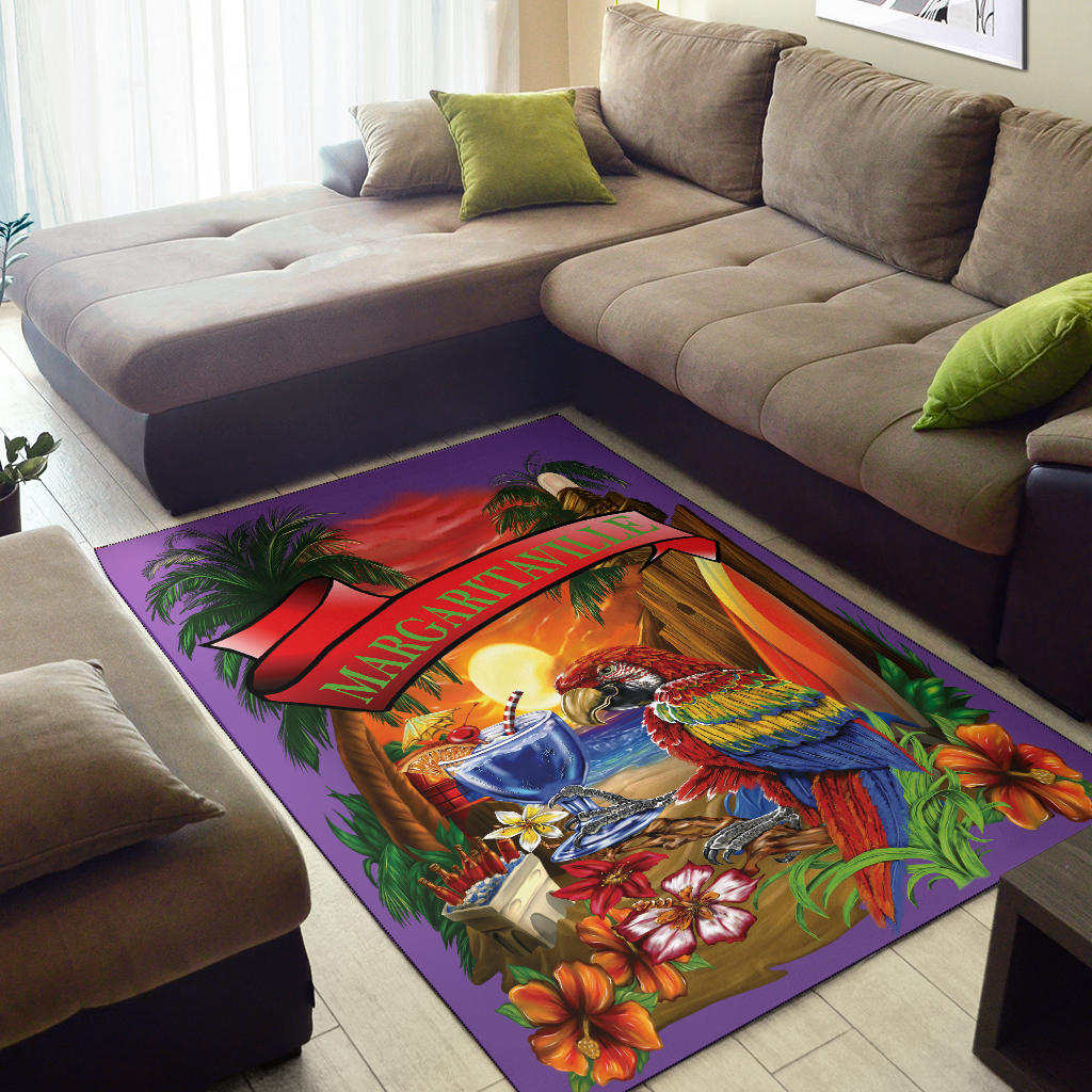 Margaritaville Purple Parrot Beach Area Rug
