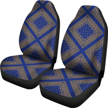 Blue Gold Bandana Car Seat Cover Diamond