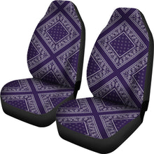 Royal Purple Bandana Car Seat Covers Diamond