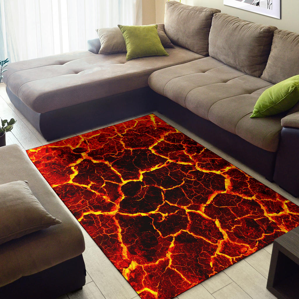 Crackling Flames Fire Area Rug