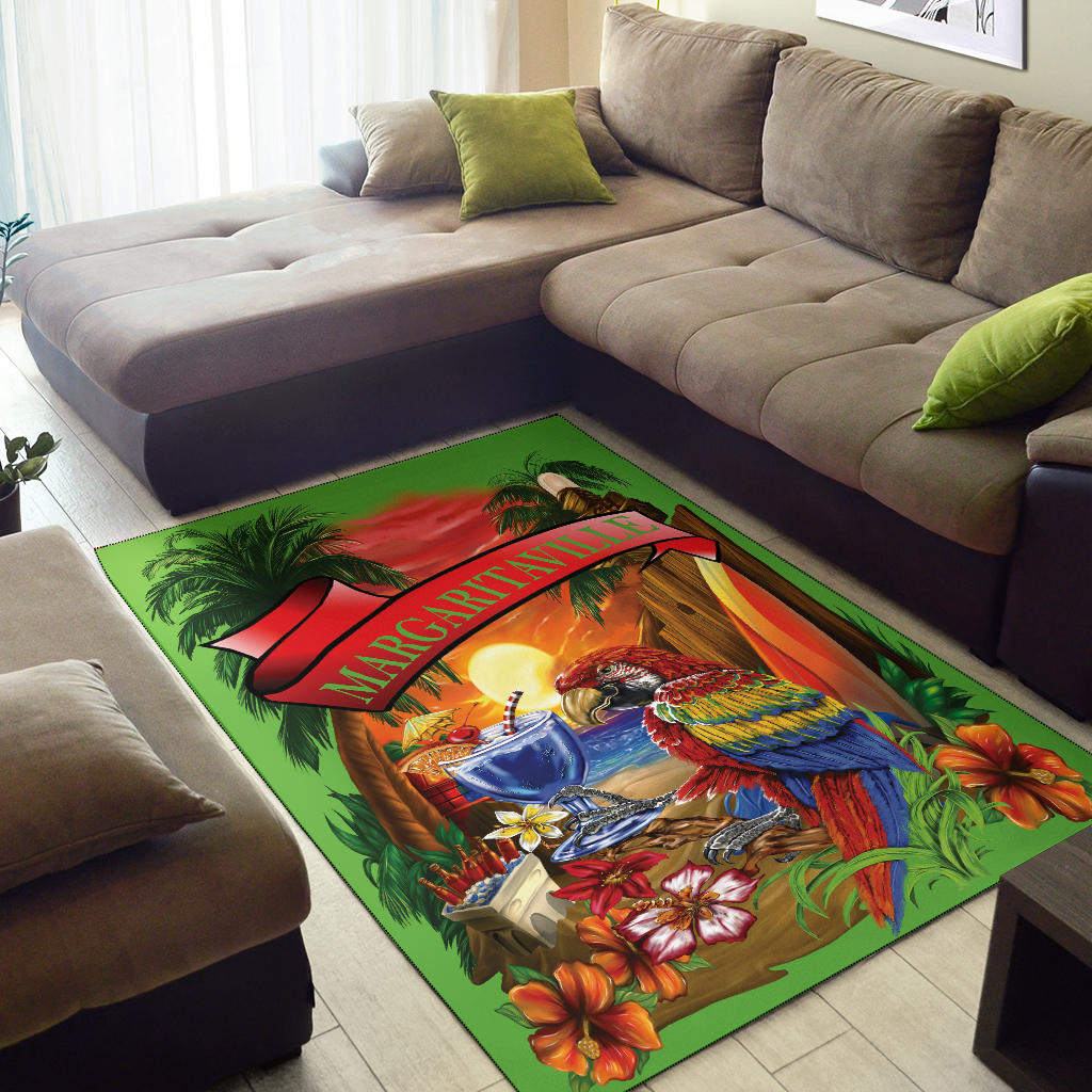 Margaritaville Lime Green Parrot Area Rug