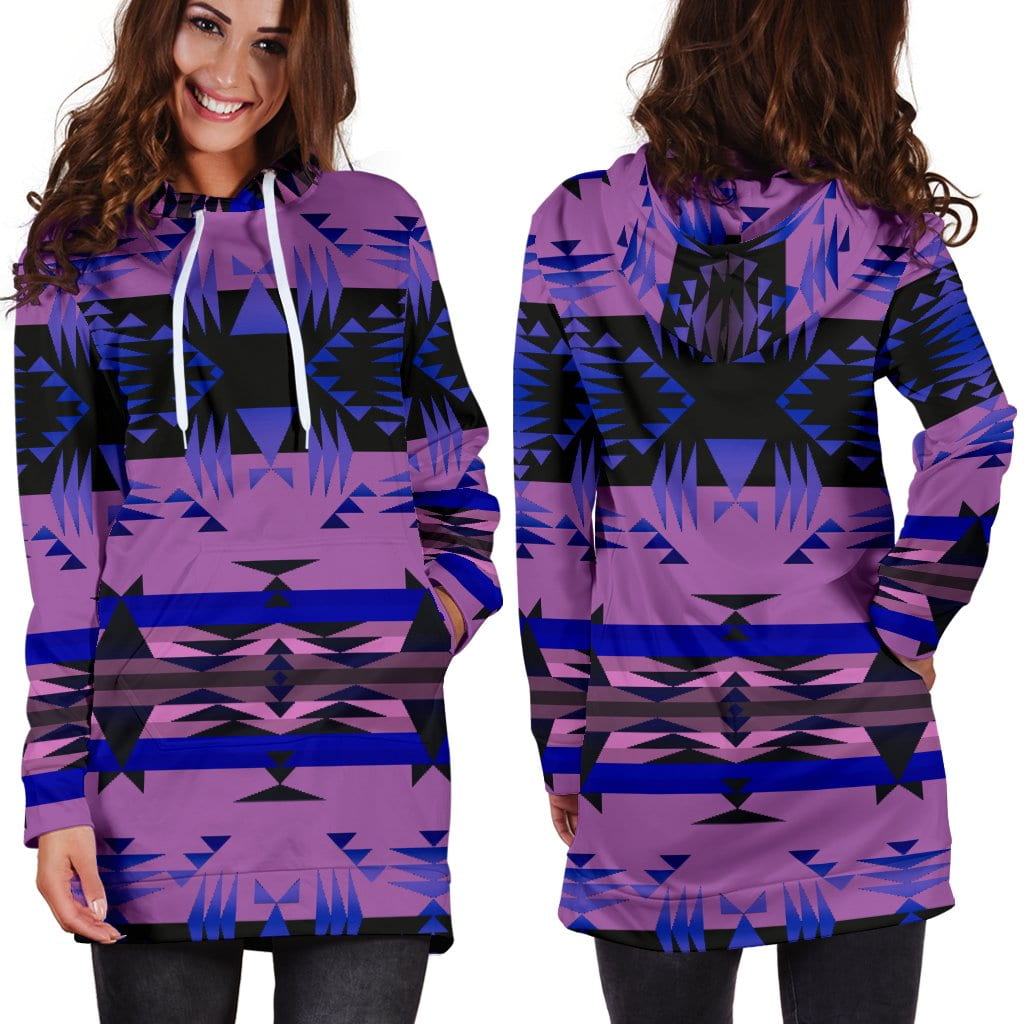 Between the Mountains Purple Hoodie Dress