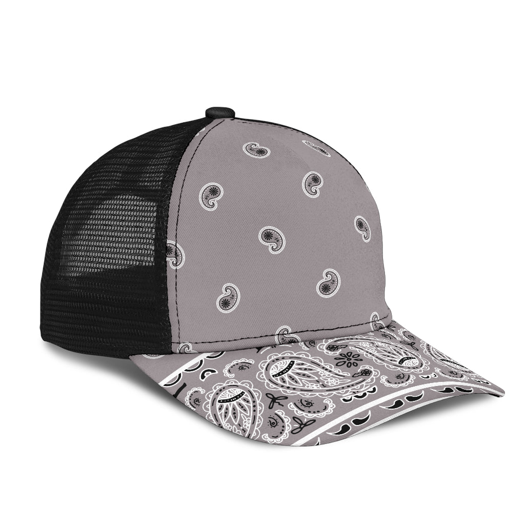 Classic Gray Bandana All Over Mesh Back Cap