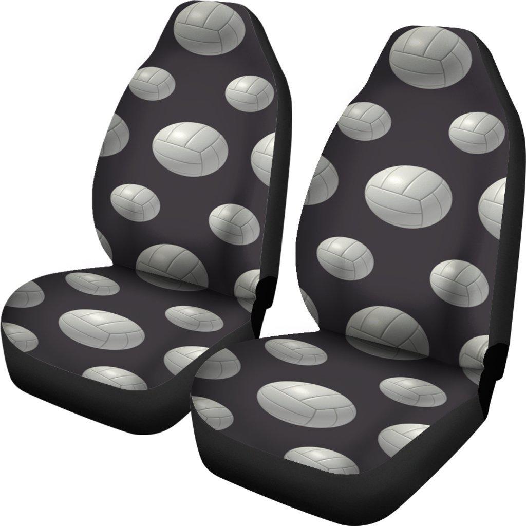 Gray White Volleyball Design Seat Covers