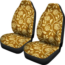 Gold Rose Pattern Car Seat Cover