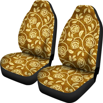 Gold Rose Pattern Car Seat Cover