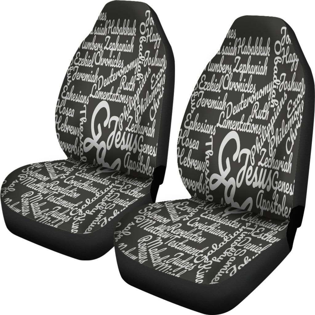 Custom-Made Holy Bible Books White Black Car Seat Covers